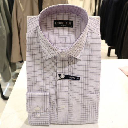 남성 기본에리 라운드 블루 드레스셔츠