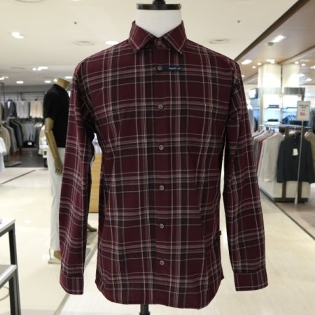 남성 세미와이드에리 레드긴팔셔츠