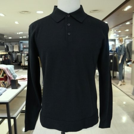 남성 플레인 카라넥 니트티셔츠