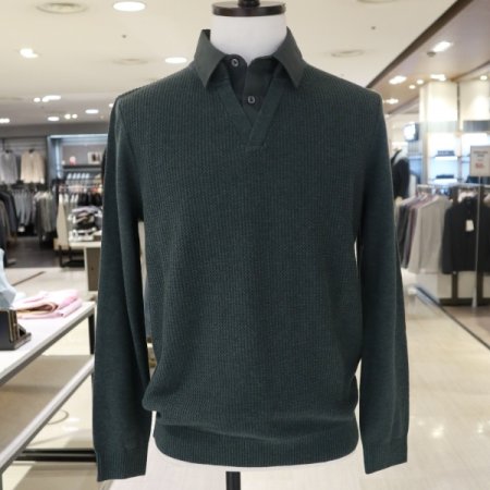 남성후리 레이어드 헨리넥 니트