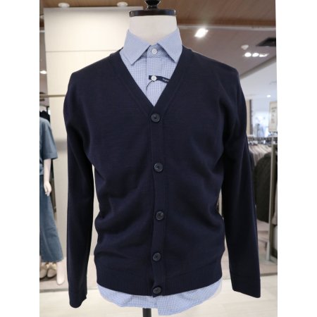 남성 플레인 버튼 카라 니트 가디건