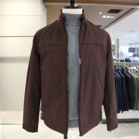 남성 절개 디테일 와인 점퍼