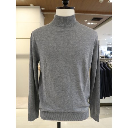 남성 플레인 그레이 하프넥니트