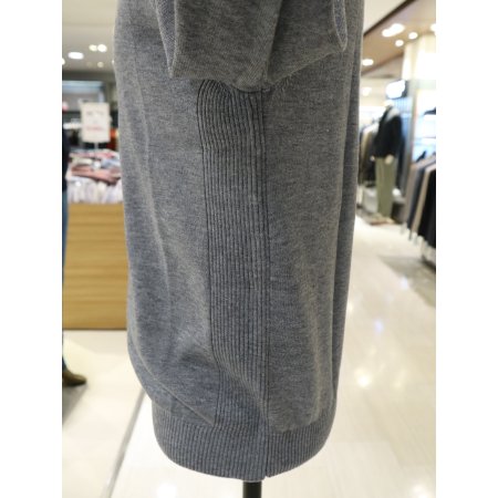 남성 플레인 그레이 하프넥니트