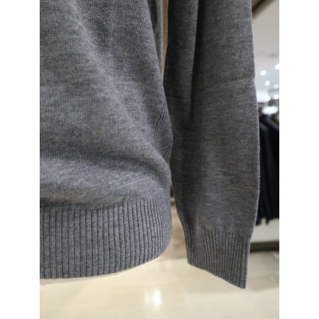 남성 플레인 그레이 하프넥니트