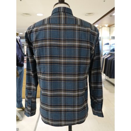 남성 세미와이드 일자 체크 캐쥬얼셔츠