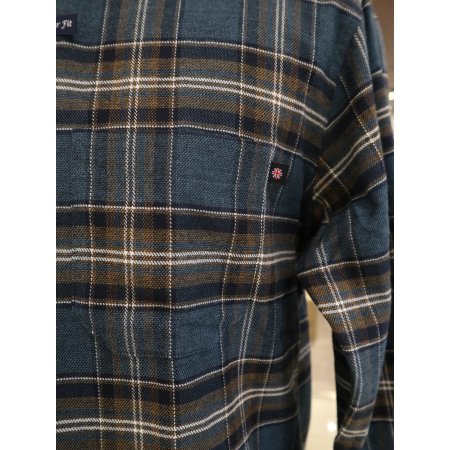 남성 세미와이드 일자 체크 캐쥬얼셔츠