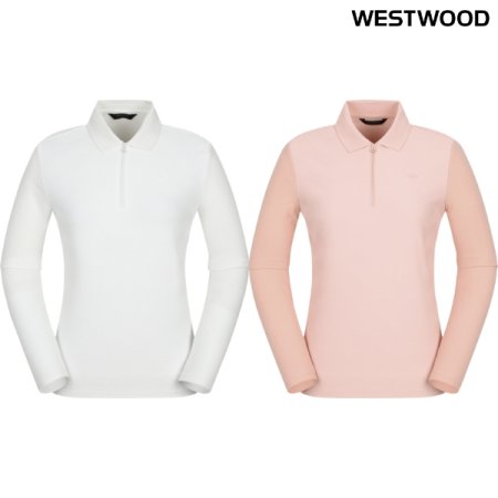 우먼 웨이브 자카드 폴로 티셔츠