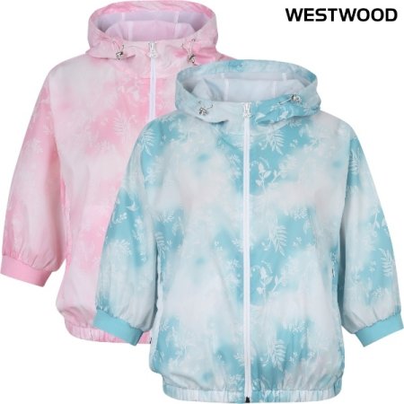 우먼 숏기장 프린트 방풍자켓