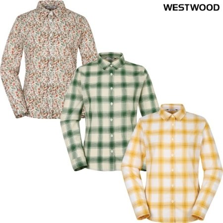 우먼 우븐 패턴 셔츠