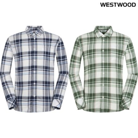 간절기 남성 우븐 체크 셔츠