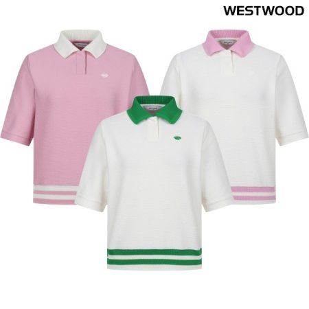 여성 요꼬 포인트 반팔 폴로티셔츠