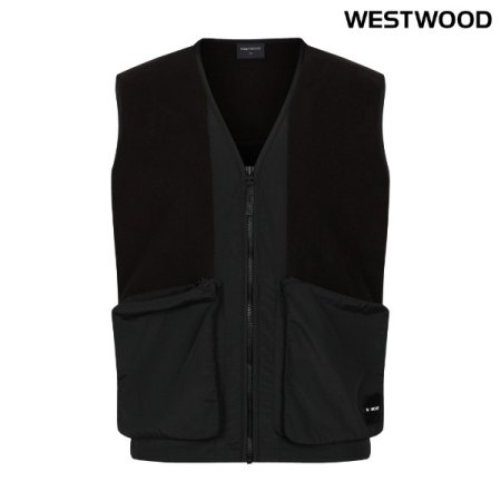 맨 브이넥 플리스 베스트