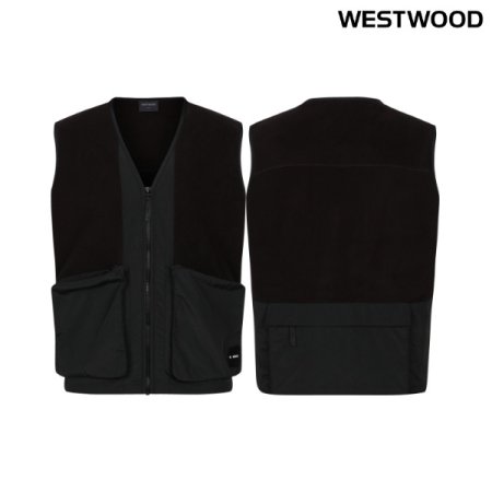 플리스 브이넥 남성 베스트