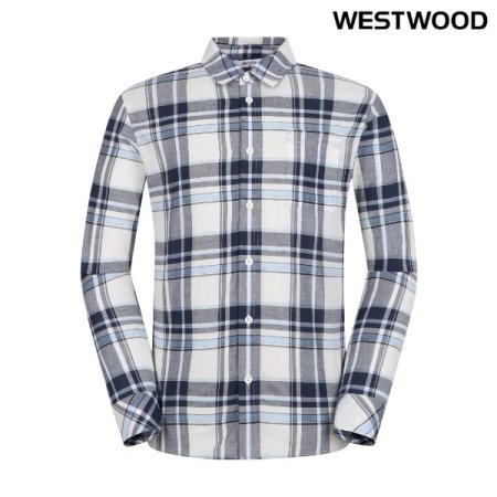 남성 우븐 체크 셔츠 NV