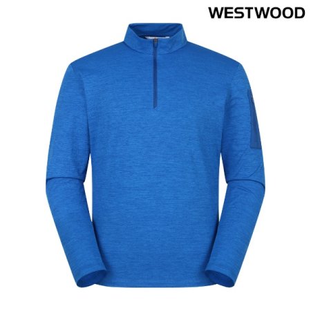 우븐 배색 남성 집업 티셔츠 BU