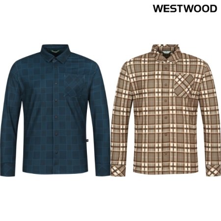 가을 간절기 스트레치 남성 체크 셔츠