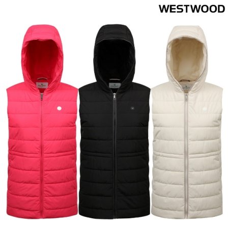 베이직 후드 간절기 여성 패딩 조끼