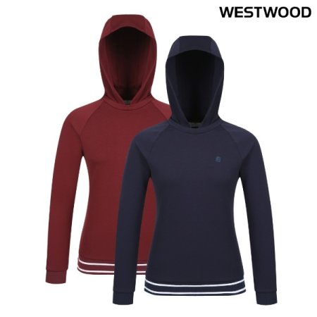 우먼 후드 래글런 라운드 티셔츠