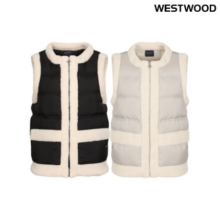 우먼 플리스 트리밍 다운 베스트