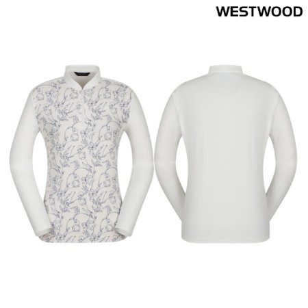 우먼 블룸 프린트 집업 티셔츠