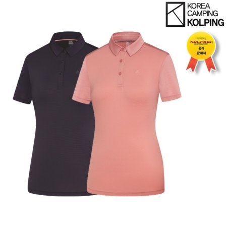 위크 여성 멜란지 냉감 카라 티셔츠