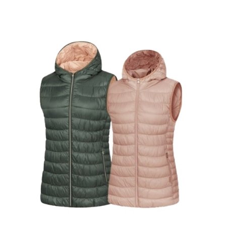 몰르 겨울 여성 후드일체형 경량 조끼