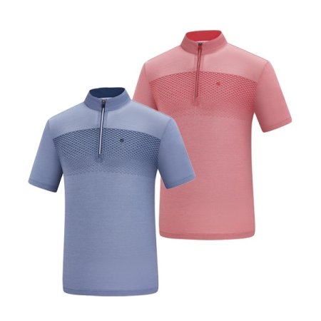 나비드 여름 남성 멜란지 메쉬 집업티