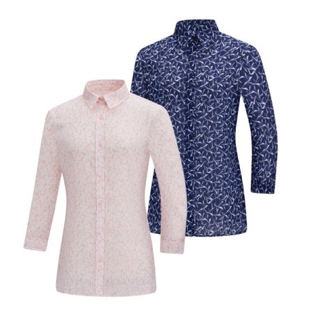 에이플 여름 여성 패턴 7부 카라셔츠