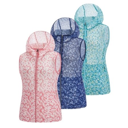 T르 여름 여성 후드일체 스판메쉬조끼