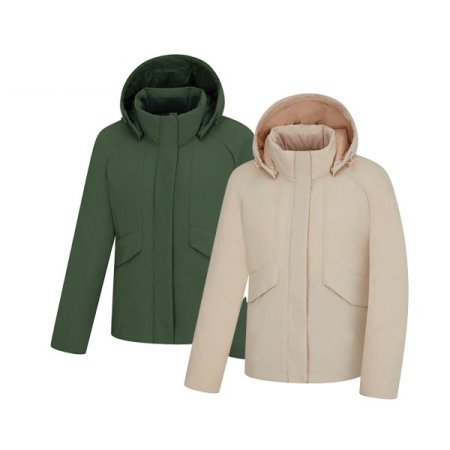 핼리 여성 겨울 크롭기장 덕다운자켓