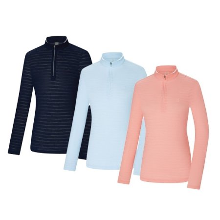 솔트 여성 봄 스트라이프 집업티셔츠