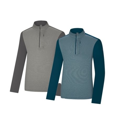 리볼트 남성 봄 멜란지 집업티셔츠