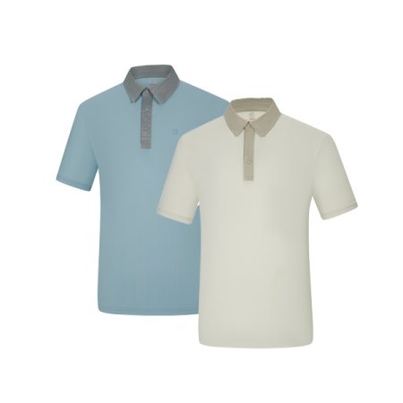 키아르 남성 여름 배색 카라티셔츠