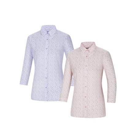 에리아 여성 봄 7부 카라 셔츠