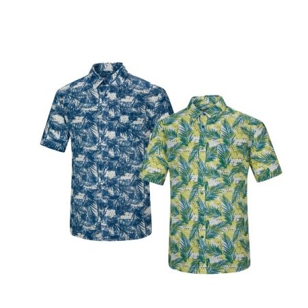 리아논 남성 여름 하와이안 반팔셔츠
