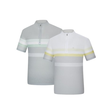 테크너 남성 여름 메쉬소재 집업 티셔