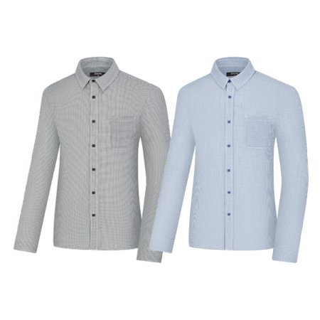 콜레느 남성 봄 잔체크 패턴 긴팔셔츠