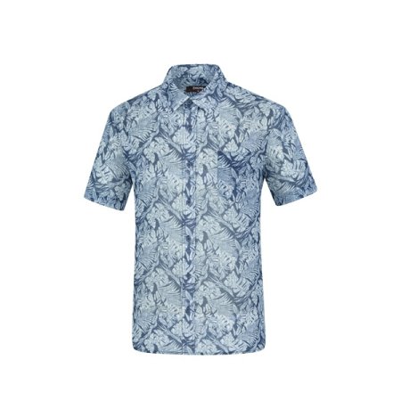 비리프 남성 여름 잎사귀프린트반팔셔츠