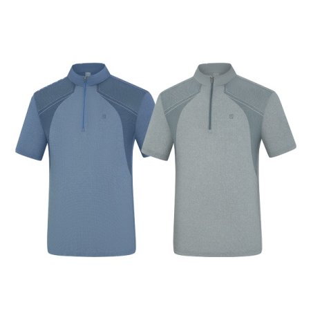 크루거 남성 여름 멜란지 집업티