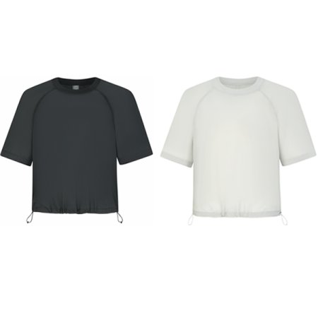 썸머 여성 여름 요꼬포인트 우븐 티셔