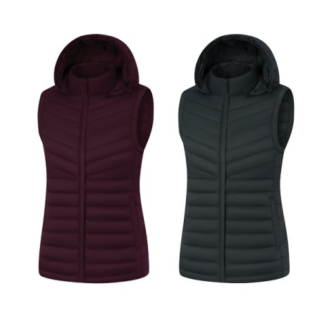 에테르 여성 겨울 웰론 후드패딩조끼