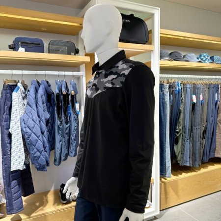 남성 패턴 배색 긴팔 티셔츠