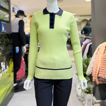 에닌 카라 골지 니트 티셔츠