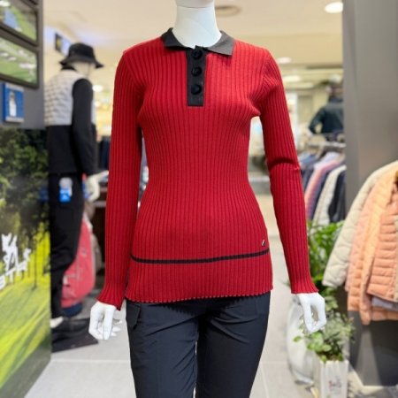 에닌 카라 골지 니트 티셔츠