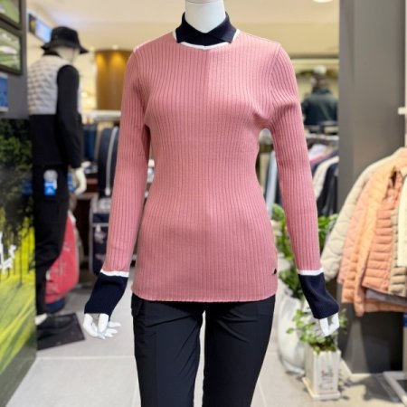 비비 골지 카라 니트 티셔츠