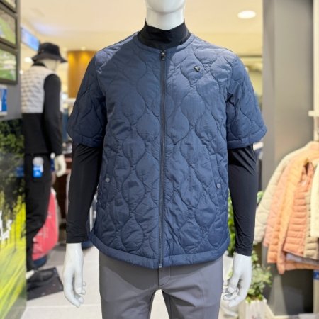 라운드 퀼팅 남성 네스 패딩점퍼