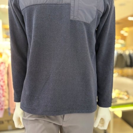 남성 에이머스 배색 반집업 기모티셔츠