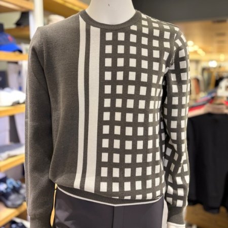 남성골프 패턴 라운드 니트 페터