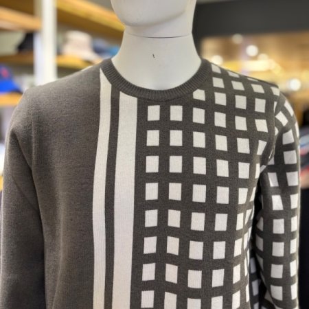 남성골프 패턴 라운드 니트 페터